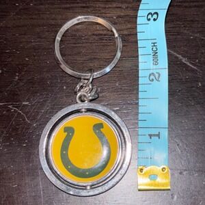 Indianapolis Colts NFL Spinner Keychain Silver Tone Rotating Horseshoe Logo NFL
